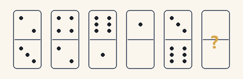 Item de domino (d.48): Ce piesă continuă șirul de domino?