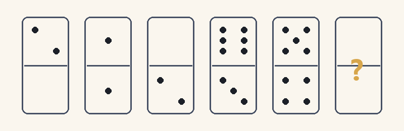 Item de domino (d.48): Ce piesă continuă șirul de domino?