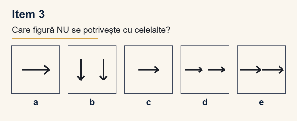 Exercițiu 3 de intrusul figural, cu variantele de răspuns