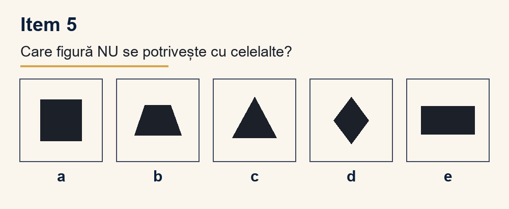 Exercițiu 5 de intrusul figural, cu variantele de răspuns