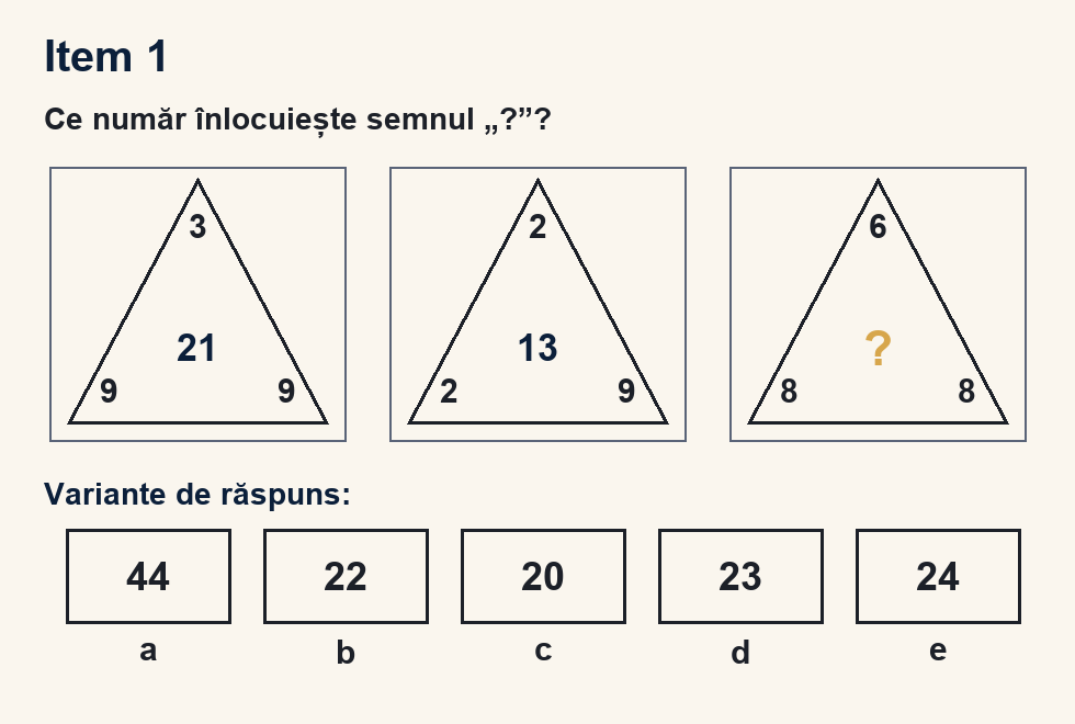 Exercițiu 1 de serii numerice figurale, cu variantele de răspuns