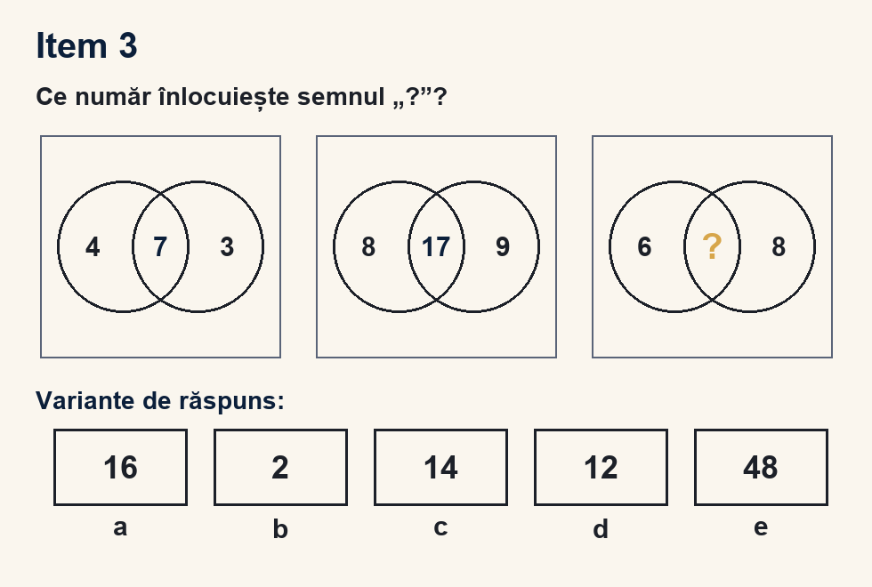 Exercițiu 3 de serii numerice figurale, cu variantele de răspuns