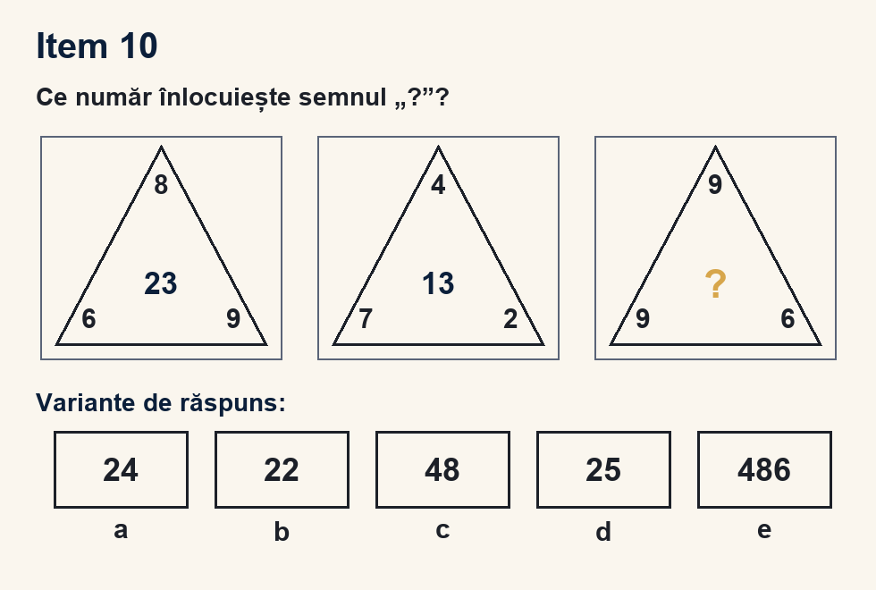 Exercițiu 10 de serii numerice figurale, cu variantele de răspuns